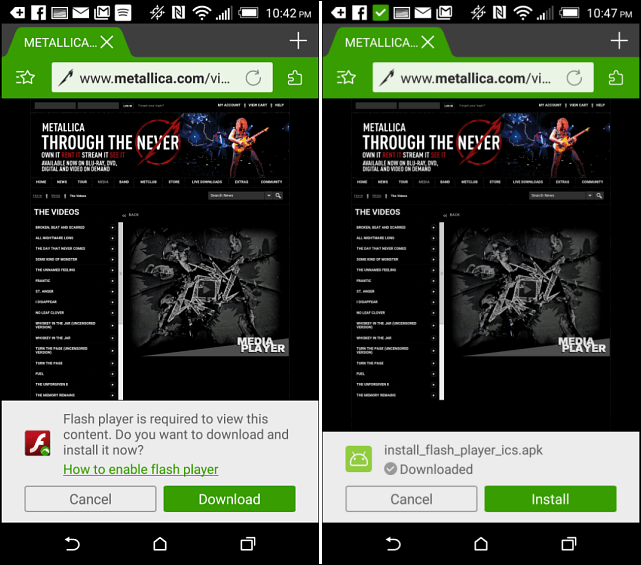 Lassen Sie Flash Player auf Android 5.0 Lollipop funktionieren