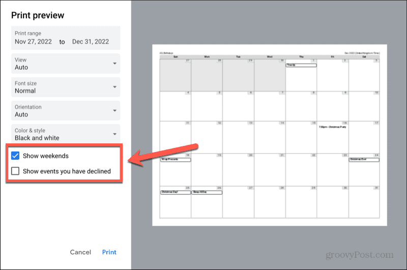 google kalender zeigt wochenenden