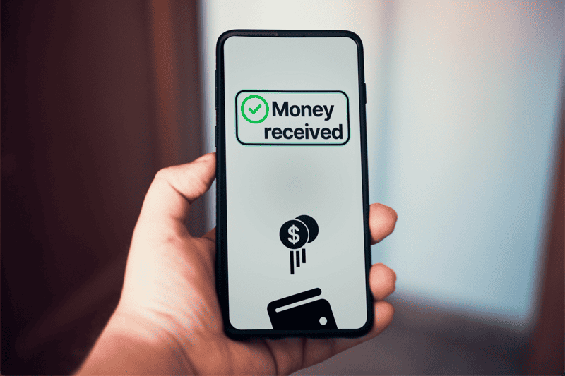 Zahlungseingang in der Zahlungs-App