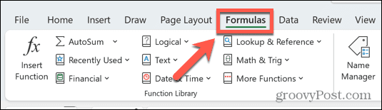 Excel-Formelmenü