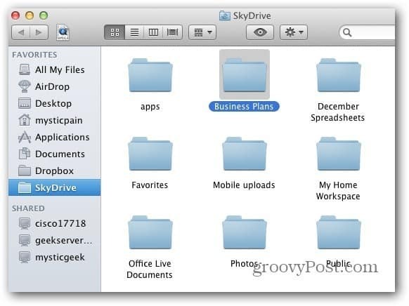 Mac SkyDrive-Ordner