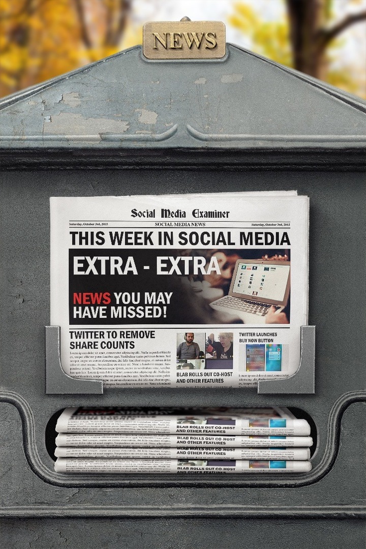 Twitter zum Entfernen von Share Counts: Diese Woche in Social Media: Social Media Examiner