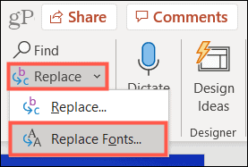 Startseite, Ersetzen, Ersetzen von Schriftarten in PowerPoint