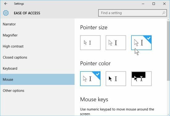 Windows 10 Tipp: Erhöhen Sie Größe und Farbe des Mauszeigers