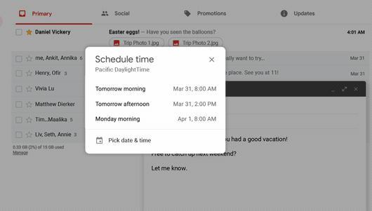 Planen Sie Google Mail Time Desktop