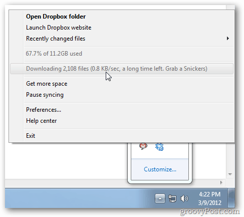 Begrenzen Sie die Download- / Upload-Geschwindigkeit von Dropbox, um Bandbreite zu sparen