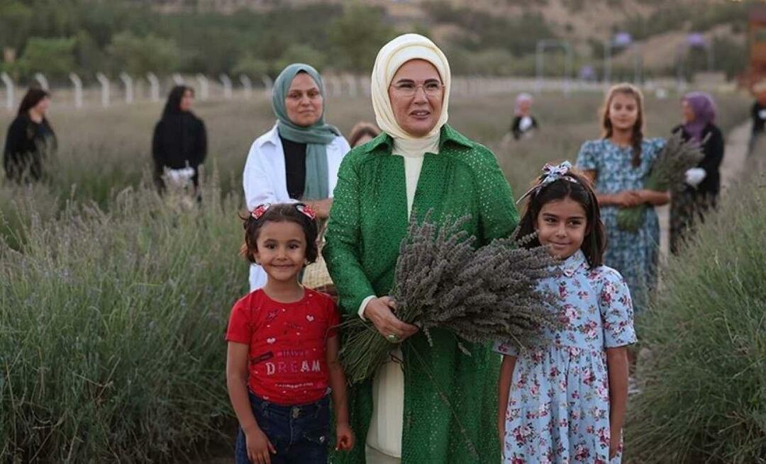First Lady Erdoğan besuchte das Ökologische Dorf und erntete Lavendel in Ankara