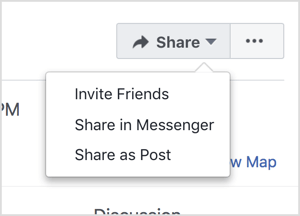 Bewerben Sie Ihr Facebook-Event, indem Sie Freunde einladen und es über Messenger und als Post teilen.