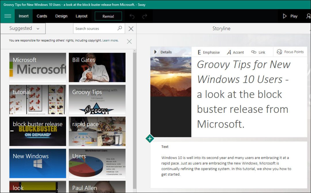 So erstellen Sie Ihren ersten Microsoft Sway