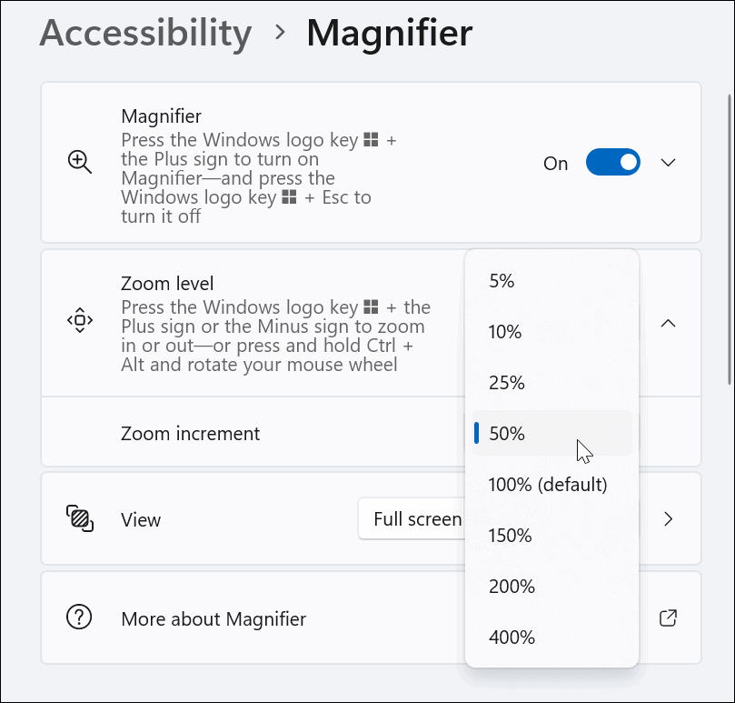 Verwenden Sie das Lupentool unter Windows 11