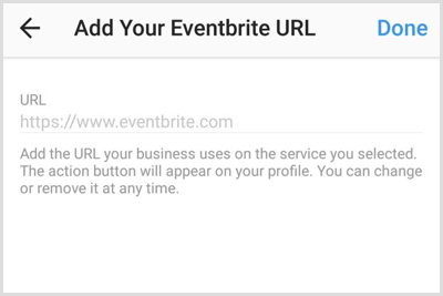 Fügen Sie eine URL für das Konto oder die Seite einer Drittanbieter-App hinzu