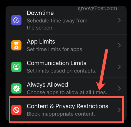 iPhone-Inhalte und Datenschutzbeschränkungen