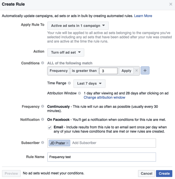 Richten Sie im Power Editor eine automatisierte Facebook-Regel ein.
