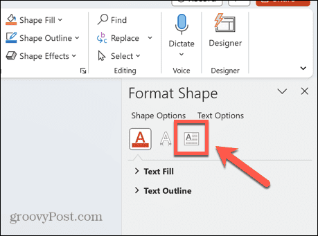 Powerpoint-Textfeldsymbol