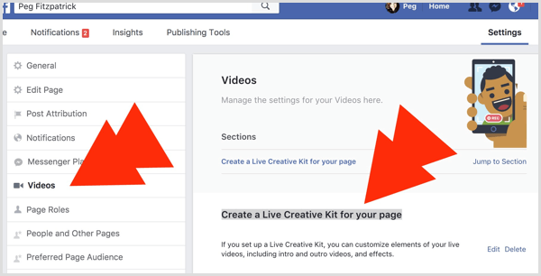 Facebook Live Creative Kit für Seite