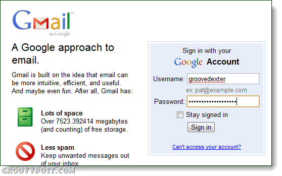 Google Mail ein Ansatz zur E-Mail-Anmeldung