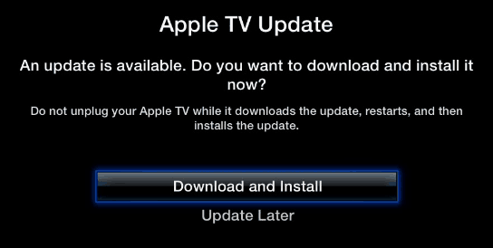 Aktualisieren Sie die Apple TV-Software