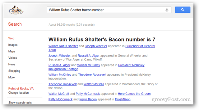 So finden Sie 6 Grad Kevin Bacon mit Google