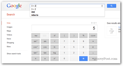 Google Scientific Calculator Sprache aktiviert