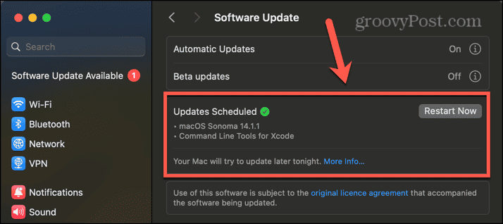 Mac verfügbare Updates