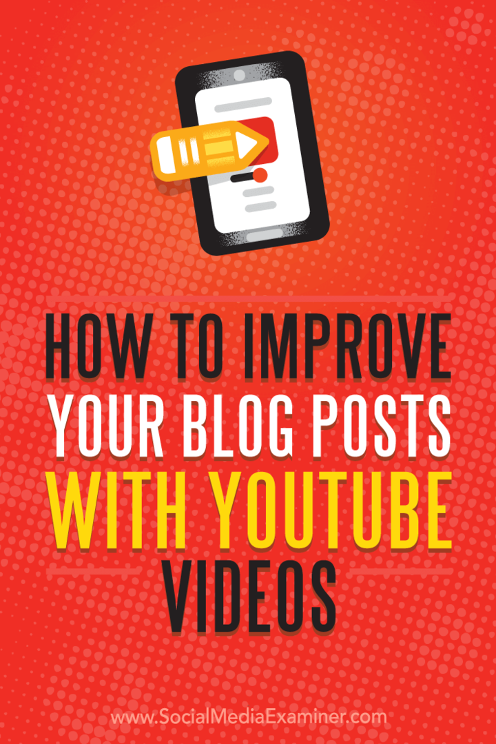 So verbessern Sie Ihre Blog-Beiträge mit YouTube-Videos von Ana Gotter auf Social Media Examiner.