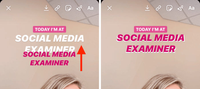 Passen Sie Text in Instagram Stories an