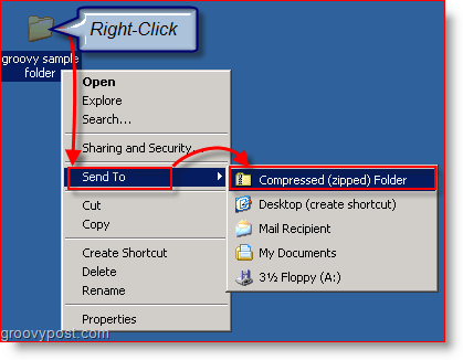 Komprimieren Sie Dateien und Ordner mit Windows XP