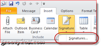 Anhängen einer Visitenkarte in die Outlook 2010-E-Mail-Signatur