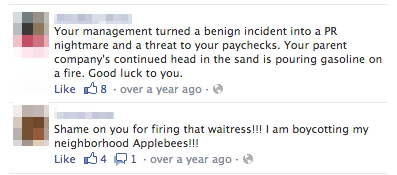 Applebees Facebook Feedback