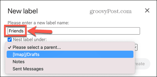 Name des Gmail-Labels