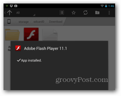 Android Flash Player installiert