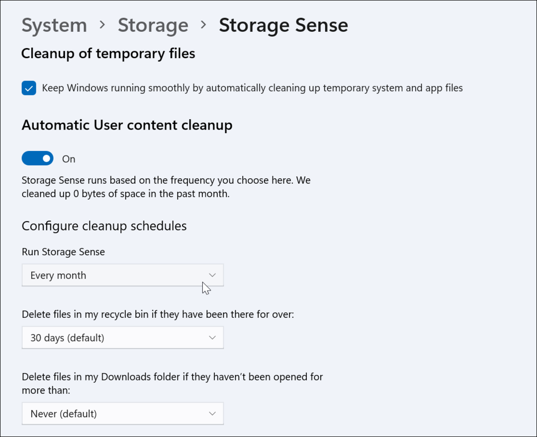 So aktivieren und konfigurieren Sie Storage Sense unter Windows 11