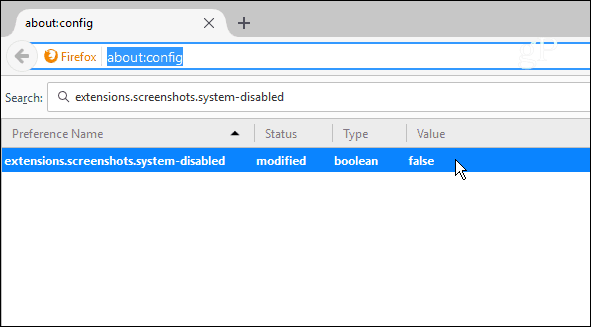 about-config Wert