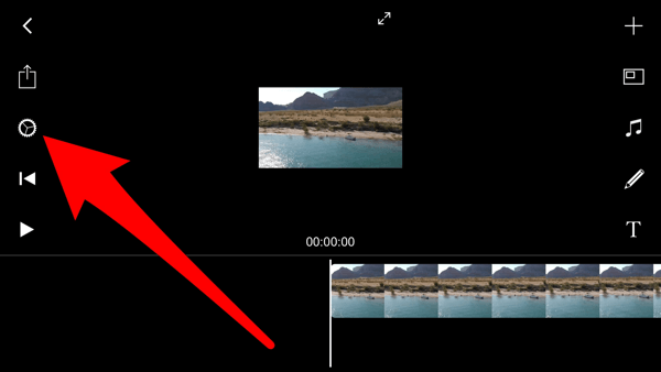 Tippen Sie auf das Einstellungssymbol, um den Hintergrund in Filmmaker Pro zu ändern.