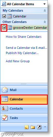 Screenshot des Outlook 2007-Kalenders - 2. Kalender hinzufügen