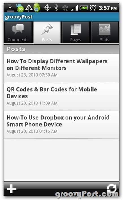 Wordpress auf Android Post erstellen