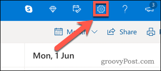 Einstellungssymbol in Outlook