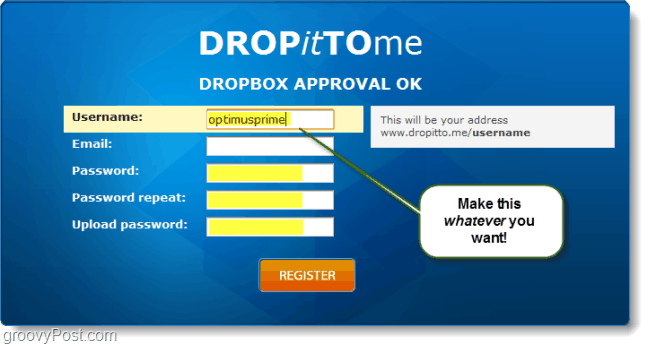 Erstellen Sie eine Dropbox-Upload-URL