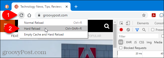 Optionen in Chrome neu laden