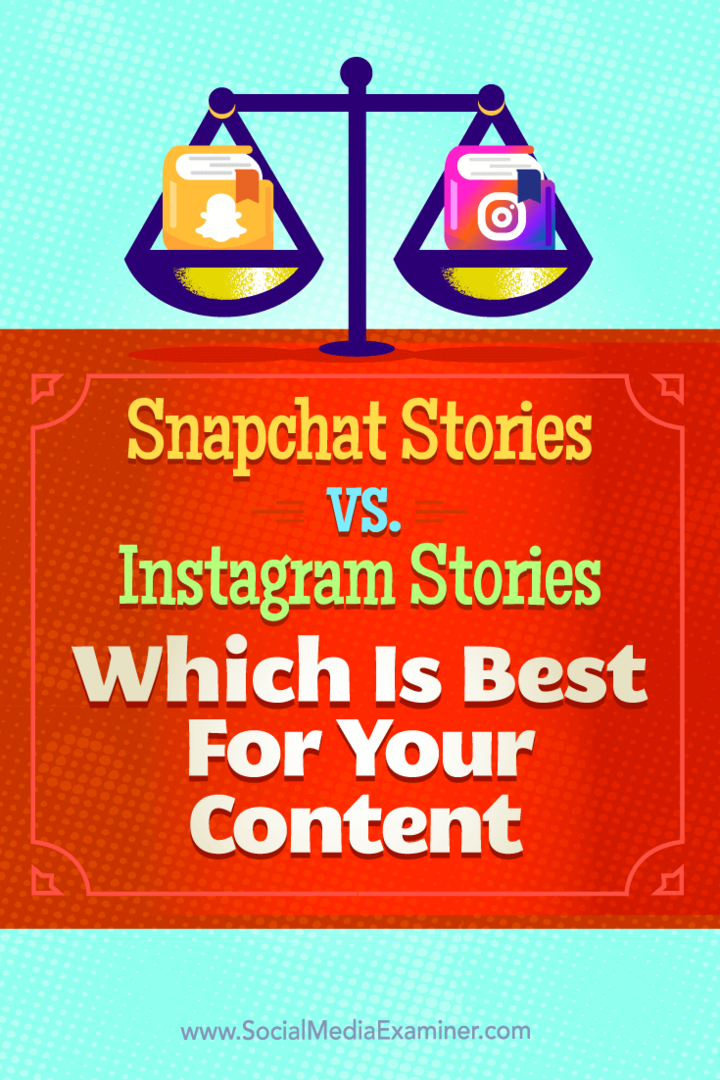 Tipps zu Unterschieden zwischen Snapchat Stories und Instagram Stories, die für Ihre Inhalte am besten geeignet sind.