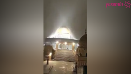 Schnee fiel in Jerusalem erstaunt
