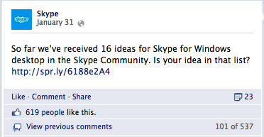 Skype auf Facebook