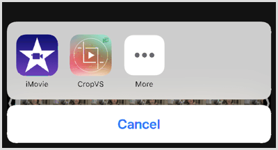 Tippen Sie auf das CropVS-Symbol, um die Tools der App zu öffnen.