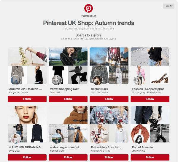 pinterest uk shop