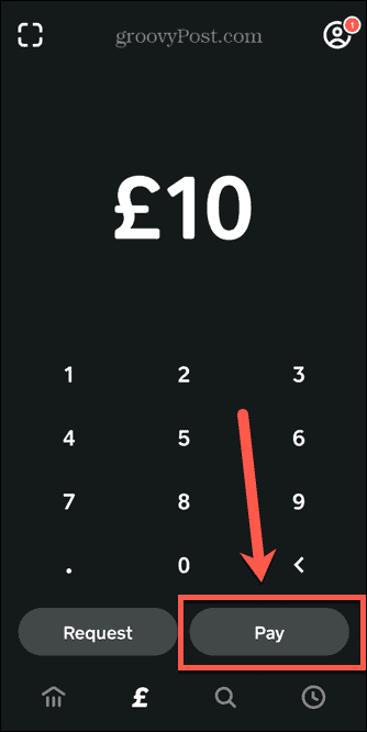 Schaltfläche zum Bezahlen der Cash-App