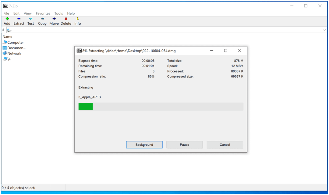 DMG-Dateien unter Windows 10 DMG extrahieren 