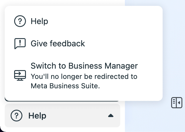 Bild der Option „Zum Business-Manager wechseln“ in der Meta Business Suite