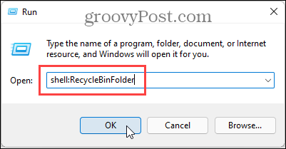 Öffnen Sie den Papierkorb-Ordner in Windows 11