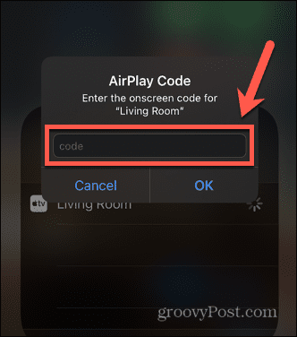 iPhone Airplay-Passwort