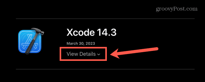 Details zur Xcode-Ansicht